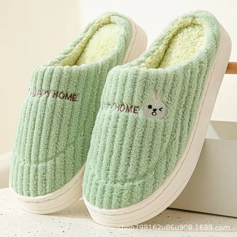 Blue Cotton Slippers for Men Women Indoor Warm Winter - Image 15