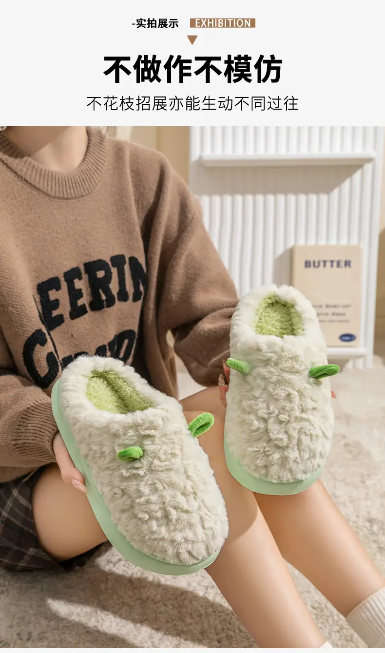Wholesale Cotton Slippers for Women, Grey, Warm, Non-Slip — feature 12