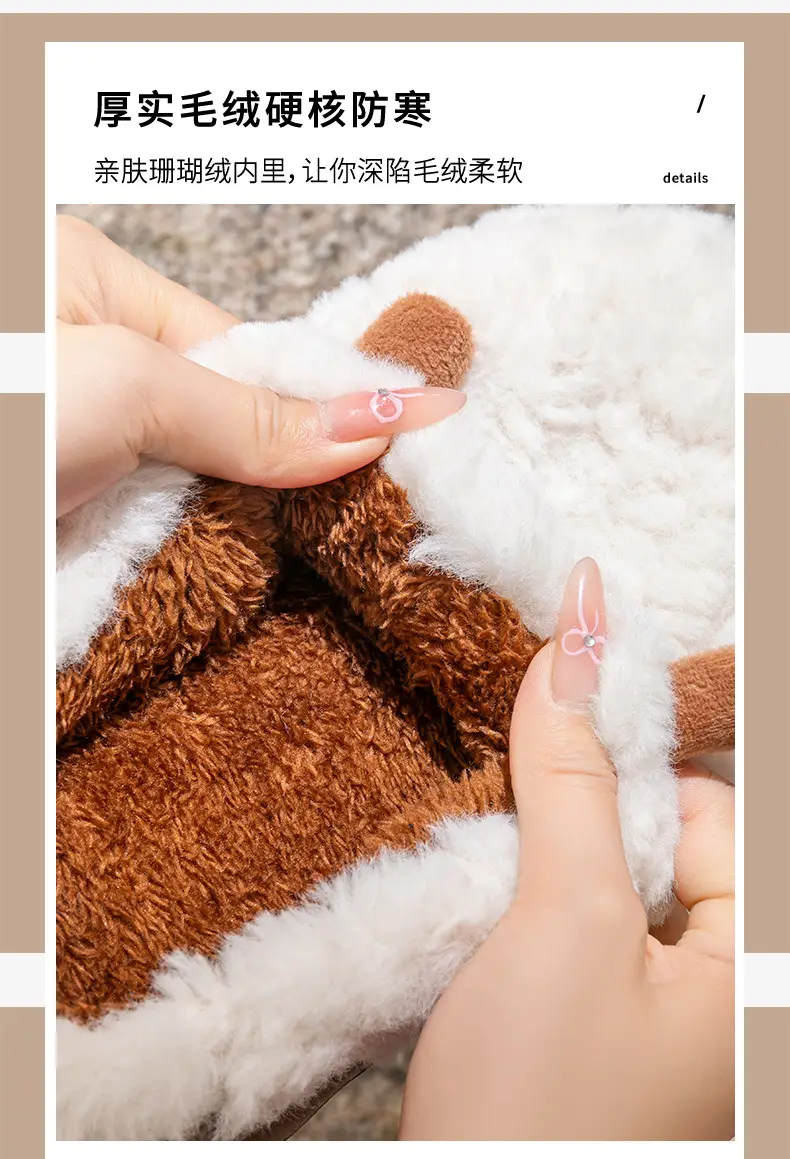 Wholesale Cotton Slippers for Women, Grey, Warm, Non-Slip — feature 6