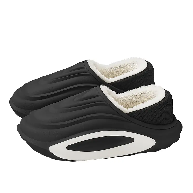 Green Waterproof Cotton Slippers for Men Winter Warm Non-Slip - Image 12