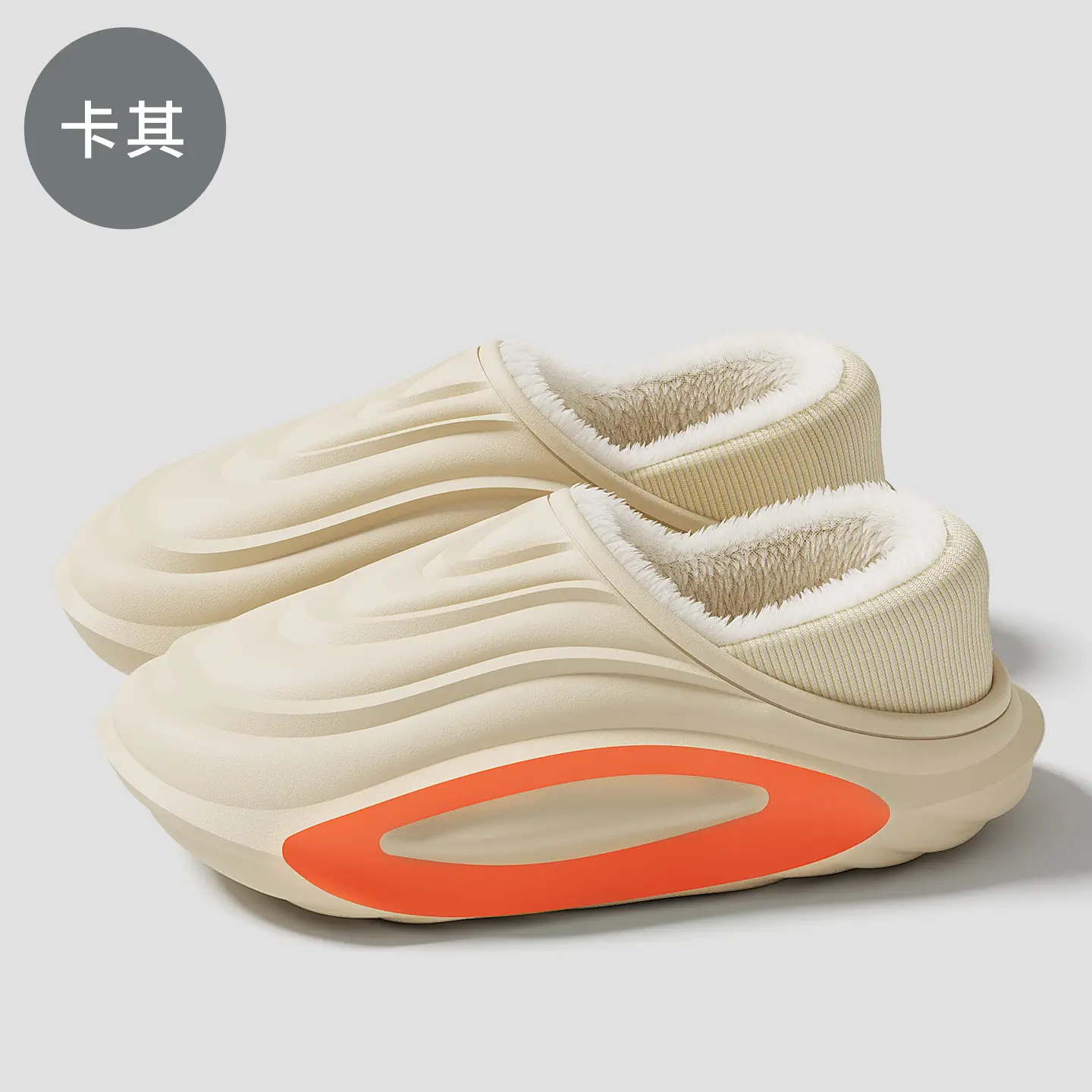 Green Waterproof Cotton Slippers for Men Winter Warm Non-Slip - Image 2