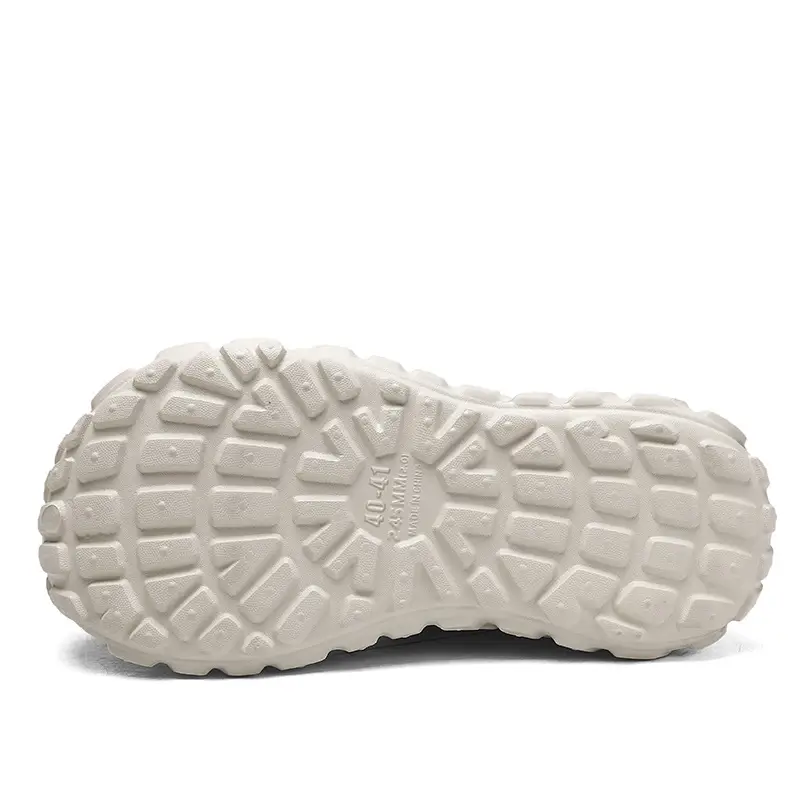 Winter Cotton Slip-On Slippers with Thick Beige Sole - Image 5