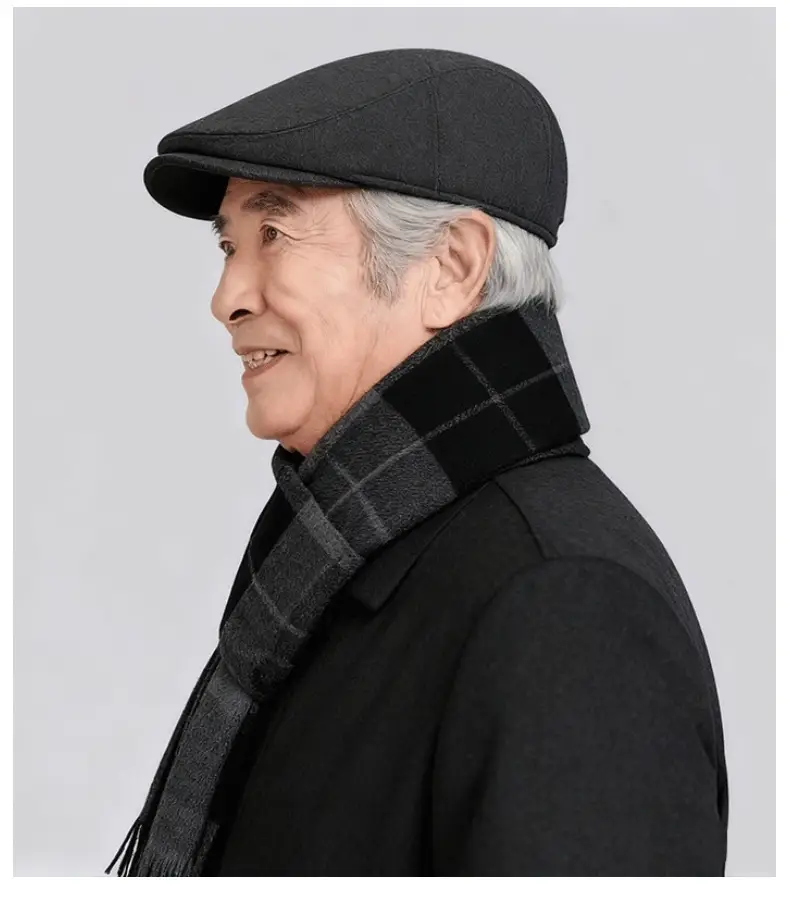 Woolen Forward Cap for Elderly Men Winter Warm Ear Protection — feature 11