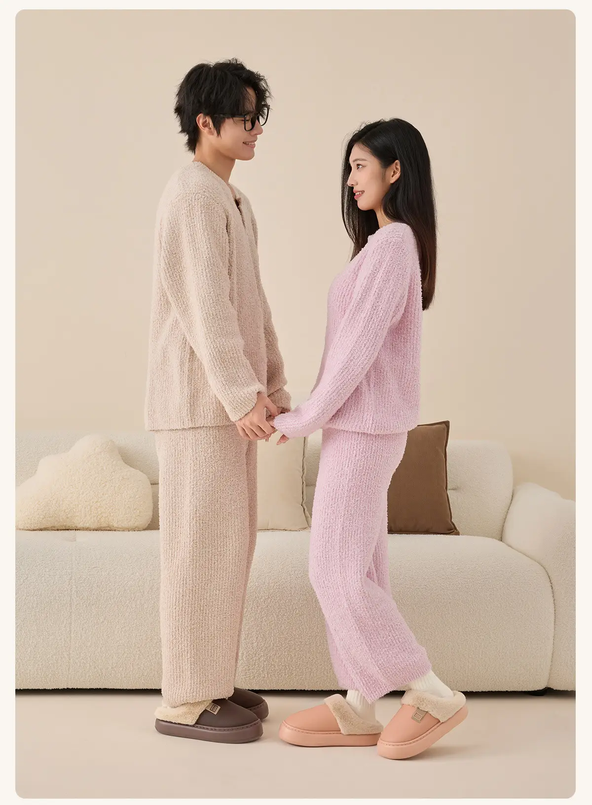 Women's Waterproof Cotton Slippers Pink Autumn Winter 2025 — feature 16