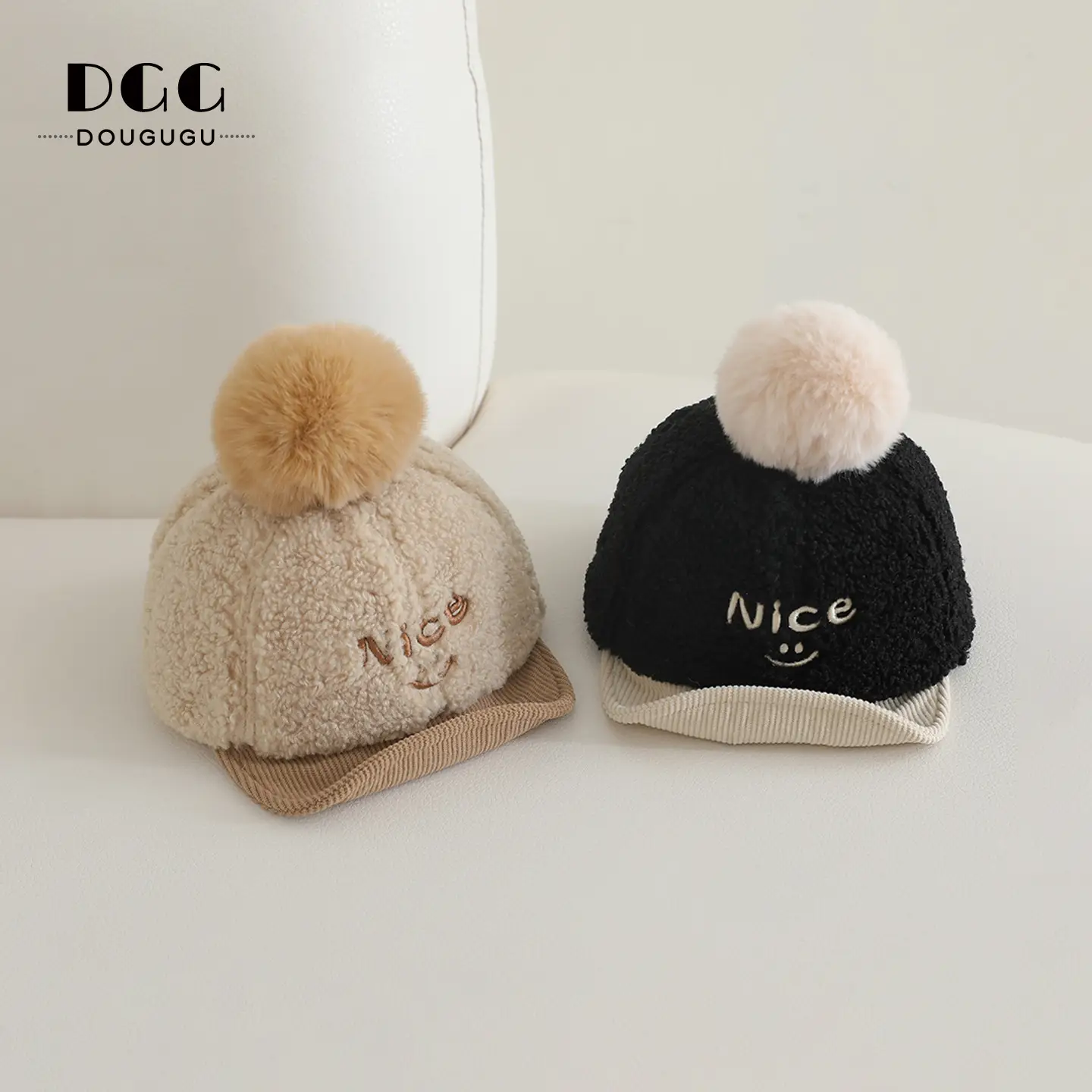 Cute Plush Peaked Hat for Boys Girls Winter - Image 6