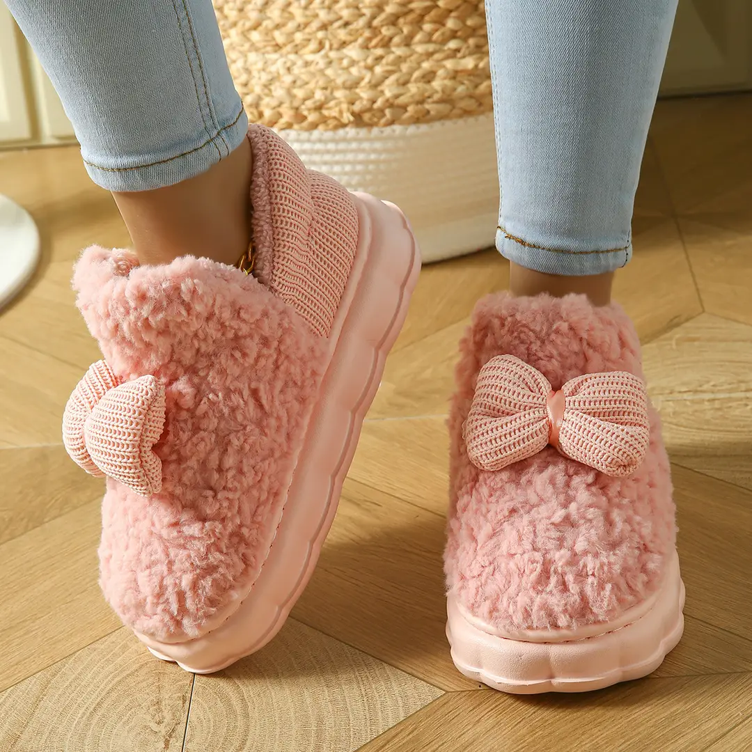 2025 Cotton Slippers for Women in Autumn and Winter Indoor Home Thick-Soled Fleece-Lined Warm Outer Wear Family Confinement Cotton Shoes for Women - Image 7
