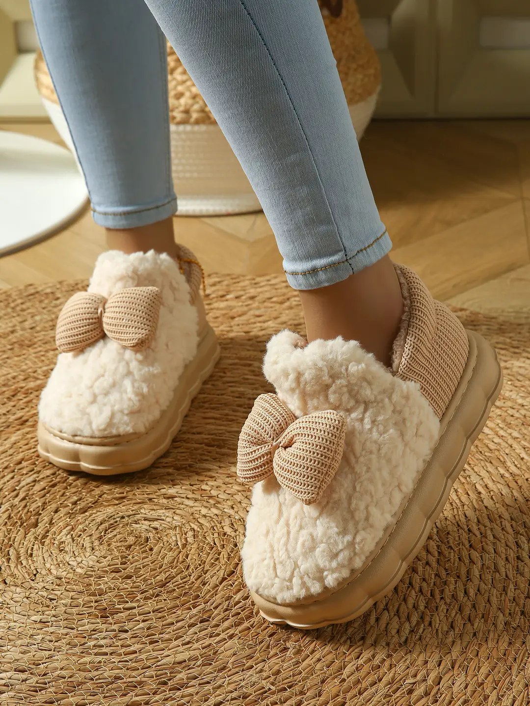 2025 Cotton Slippers for Women in Autumn and Winter Indoor Home Thick-Soled Fleece-Lined Warm Outer Wear Family Confinement Cotton Shoes for Women — feature 10
