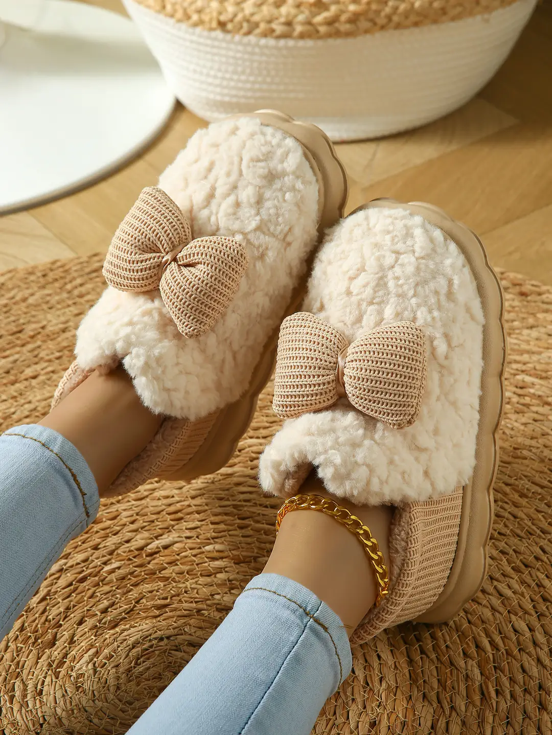 2025 Cotton Slippers for Women in Autumn and Winter Indoor Home Thick-Soled Fleece-Lined Warm Outer Wear Family Confinement Cotton Shoes for Women — feature 12