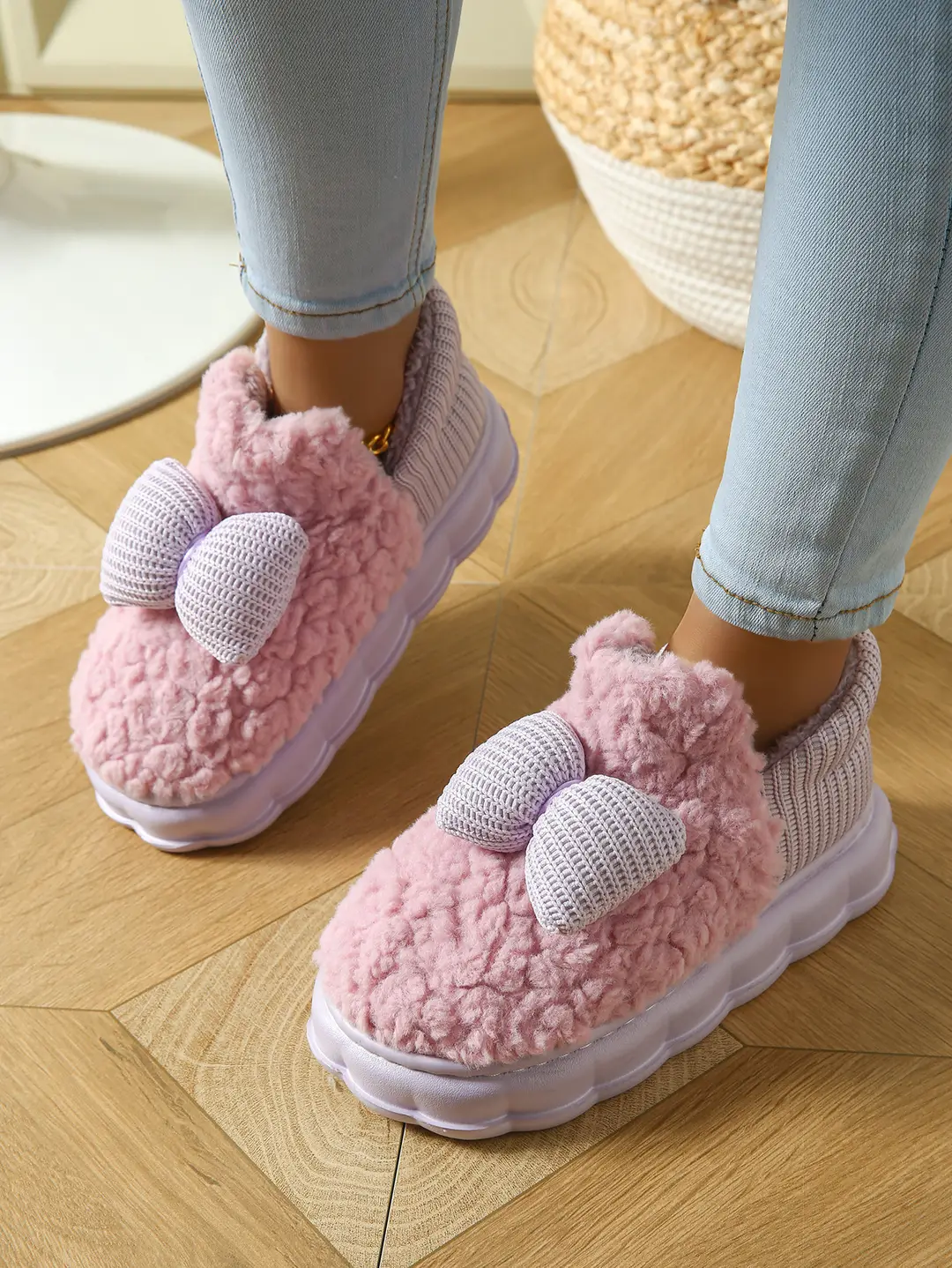 2025 Cotton Slippers for Women in Autumn and Winter Indoor Home Thick-Soled Fleece-Lined Warm Outer Wear Family Confinement Cotton Shoes for Women — feature 13