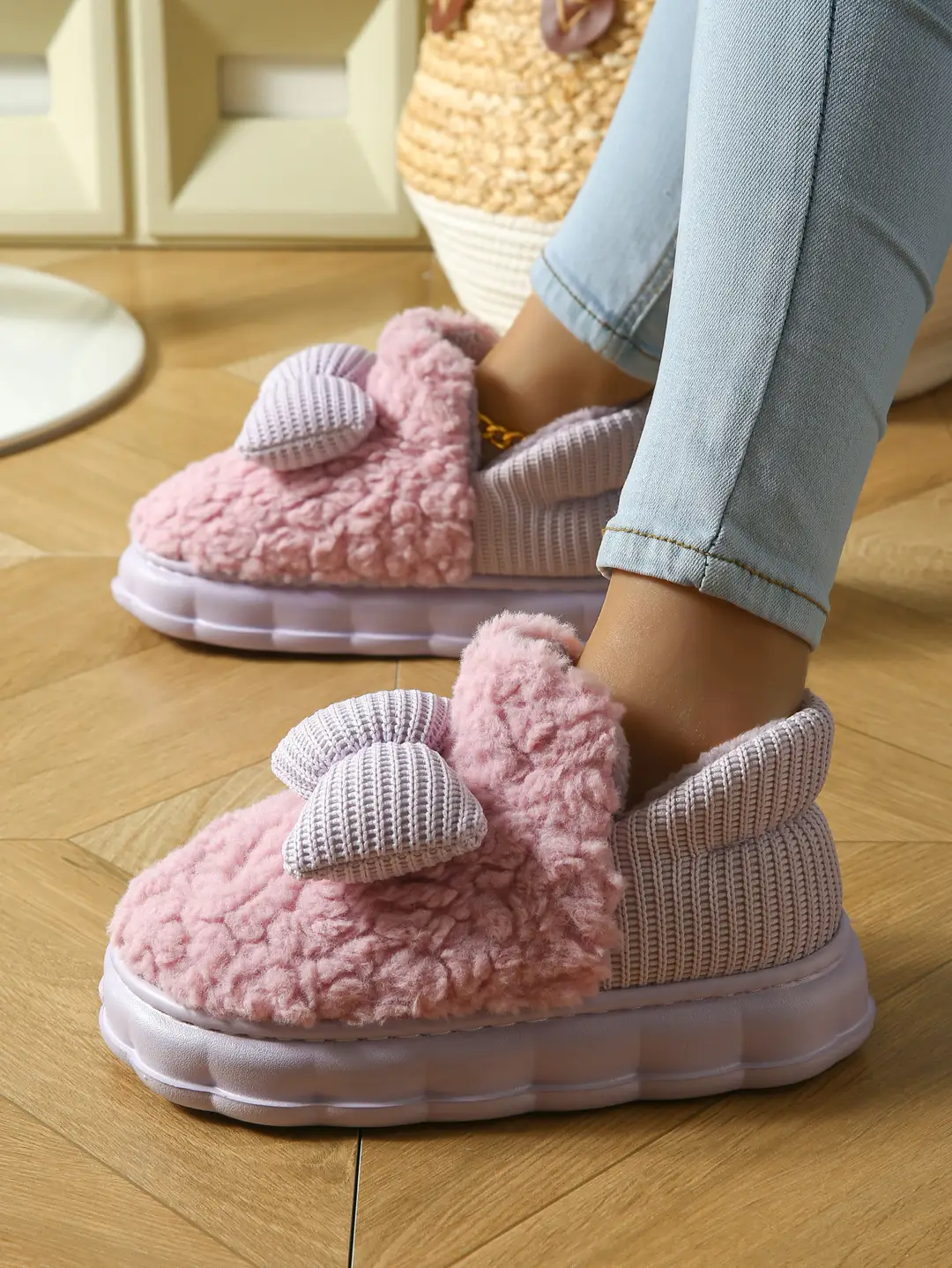 2025 Cotton Slippers for Women in Autumn and Winter Indoor Home Thick-Soled Fleece-Lined Warm Outer Wear Family Confinement Cotton Shoes for Women — feature 14
