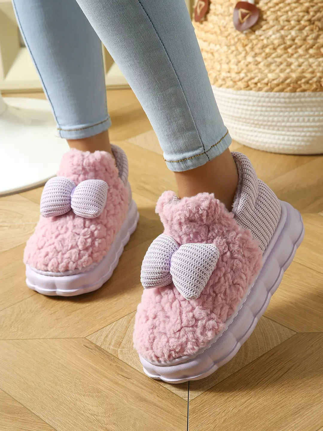 2025 Cotton Slippers for Women in Autumn and Winter Indoor Home Thick-Soled Fleece-Lined Warm Outer Wear Family Confinement Cotton Shoes for Women — feature 15