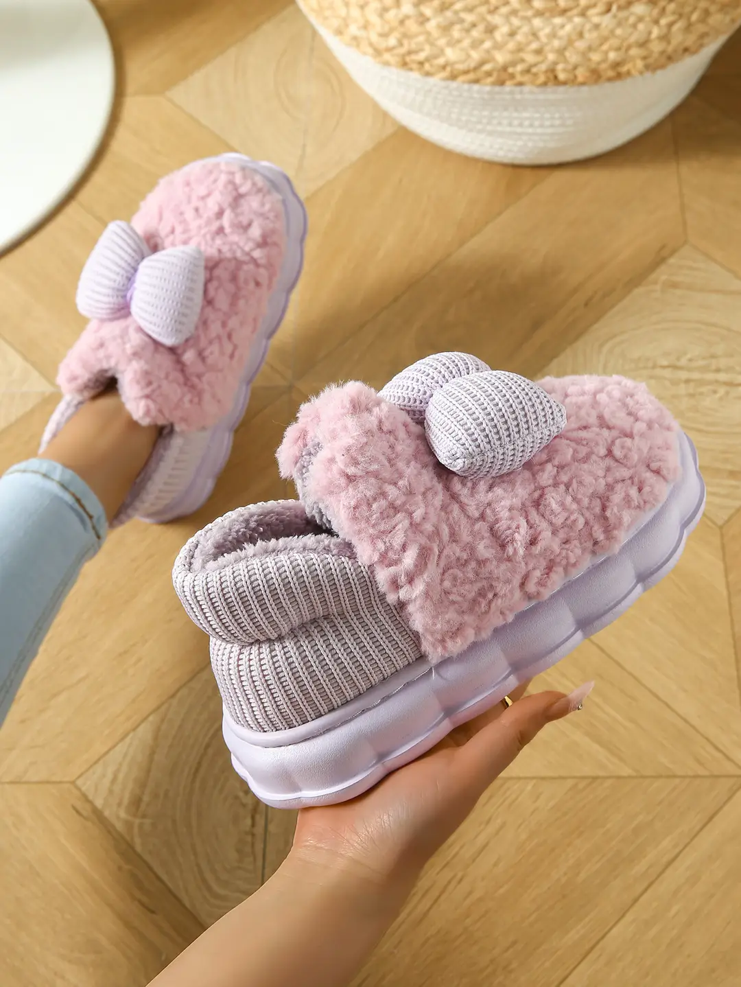 2025 Cotton Slippers for Women in Autumn and Winter Indoor Home Thick-Soled Fleece-Lined Warm Outer Wear Family Confinement Cotton Shoes for Women — feature 16