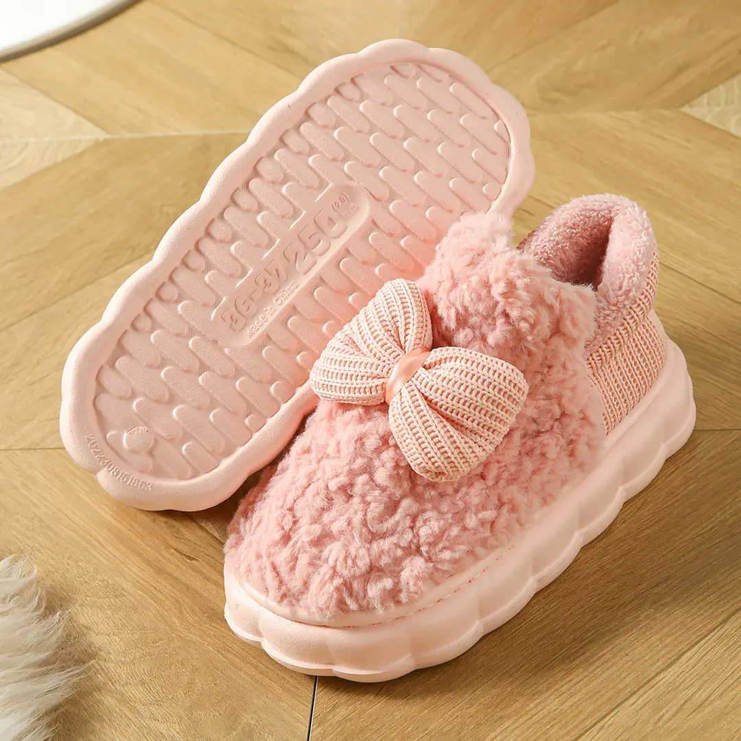 2025 Cotton Slippers for Women in Autumn and Winter Indoor Home Thick-Soled Fleece-Lined Warm Outer Wear Family Confinement Cotton Shoes for Women — feature 5