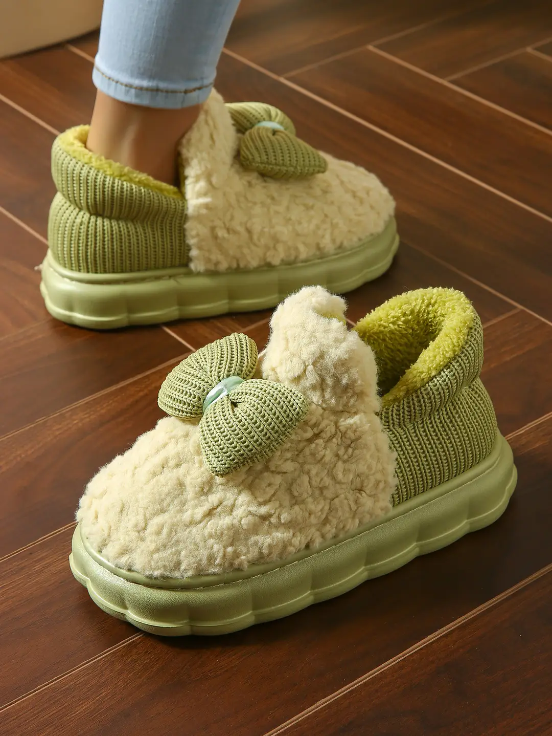 2025 Cotton Slippers for Women in Autumn and Winter Indoor Home Thick-Soled Fleece-Lined Warm Outer Wear Family Confinement Cotton Shoes for Women — feature 8