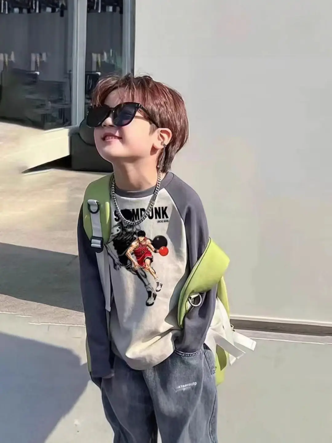 Pure Cotton Bear Print Long Sleeve T-Shirt for Boys