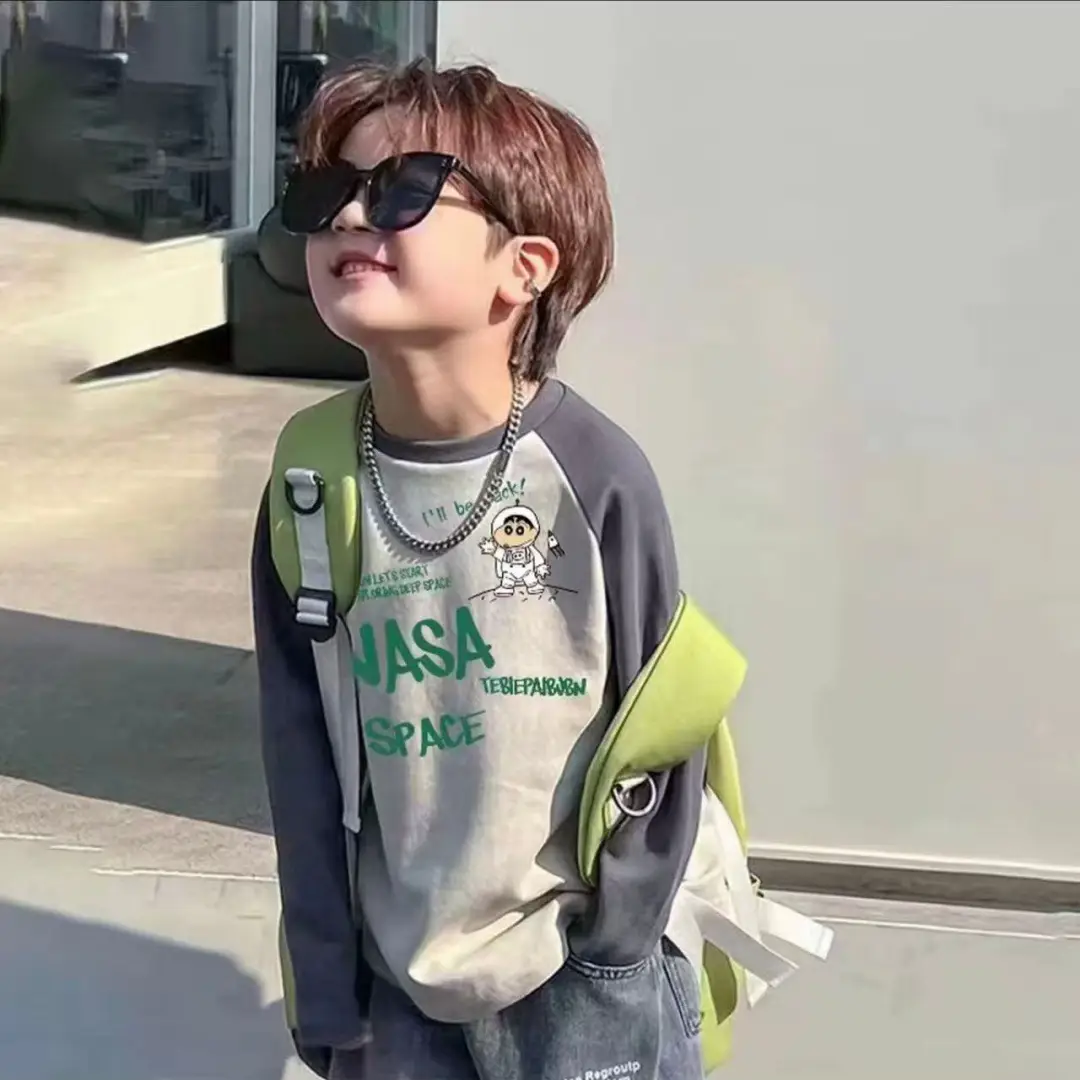 Pure Cotton Bear Print Long Sleeve T-Shirt for Boys