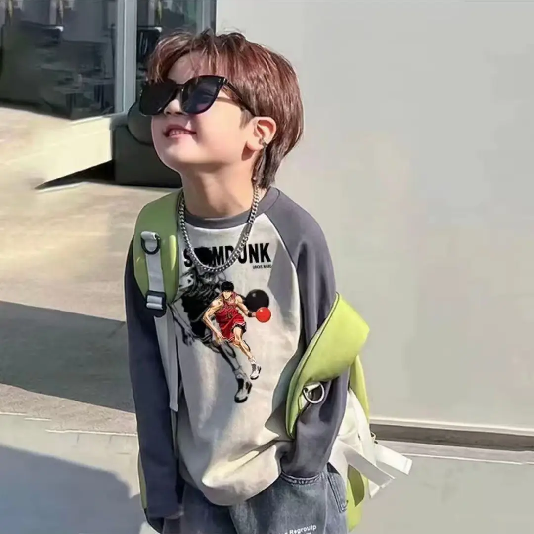 Pure Cotton Bear Print Long Sleeve T-Shirt for Boys