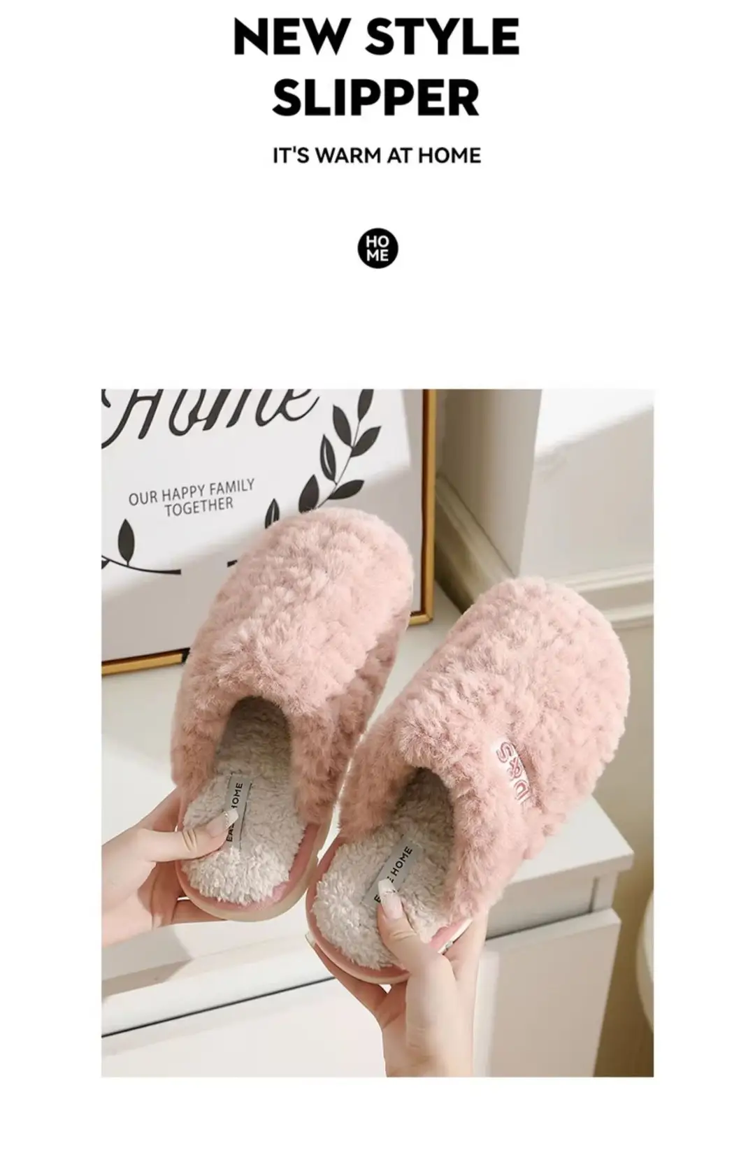 Silent Cotton Slippers for Women, Autumn and Winter Thin Style, Home Soft Sole, Non-Slip, Odor-Resistant, Warm Plush Couple Cotton Slippers for Maternity — feature 3