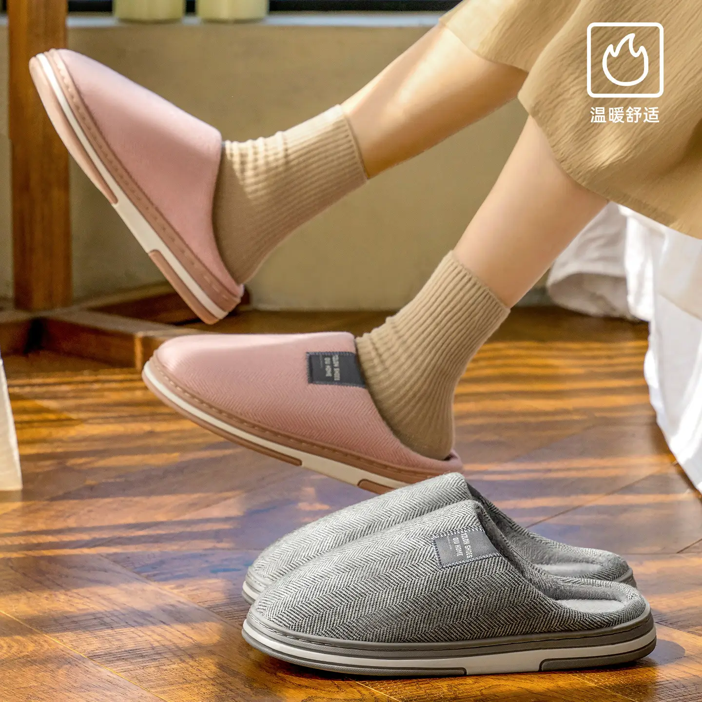 Women Winter Cotton Slippers Pink Antibacterial 2025 - Image 8