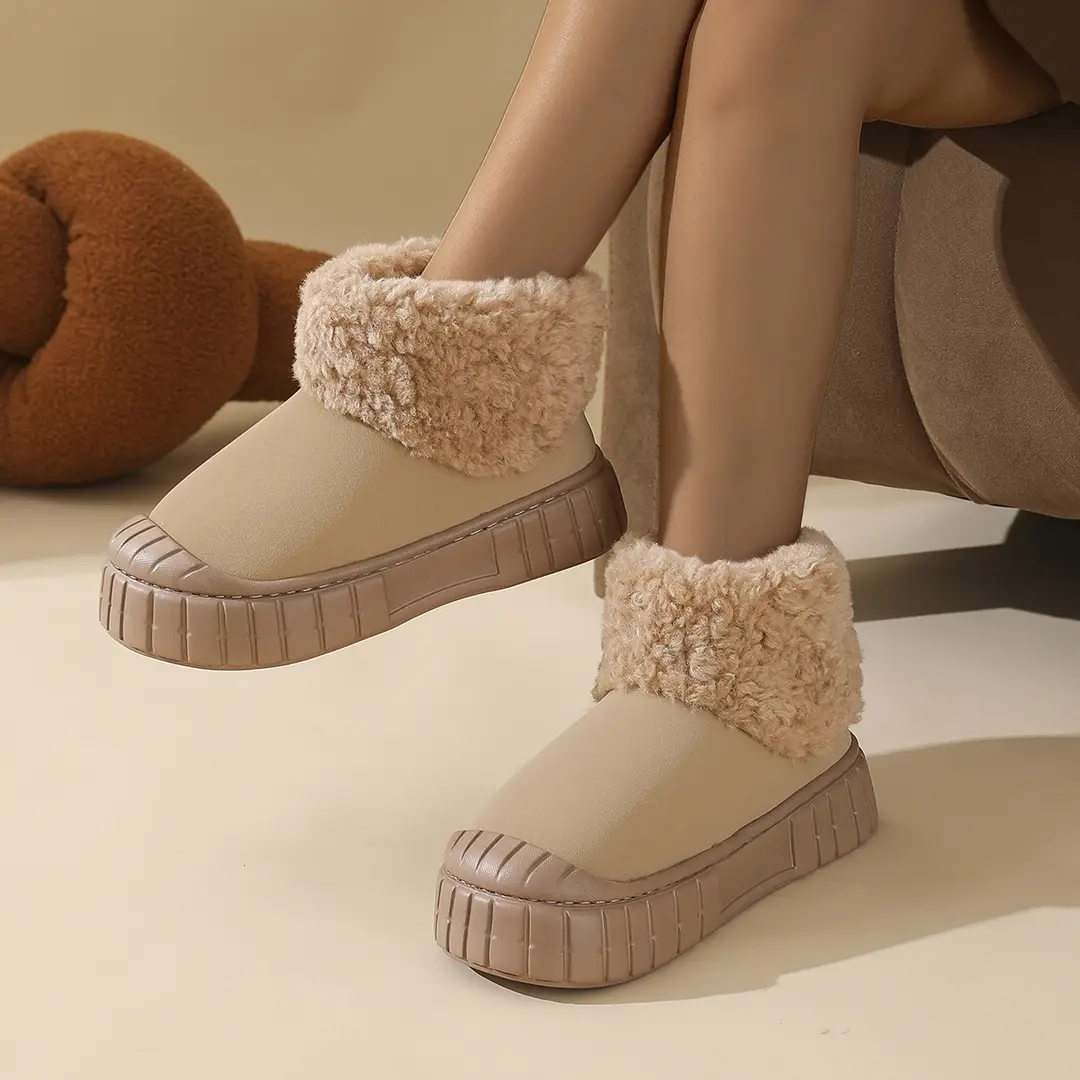 High-Top Snow Boots for Women, 2025 New Winter Style, Fleece-Lined, Thickened, Waterproof, Non-Slip, Northeast-Style Large Cotton Shoes for Women - Image 5