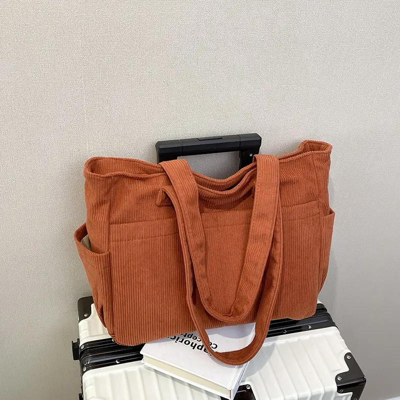 2025 Grey Corduroy Shoulder Bag Women Large Capacity — feature 29