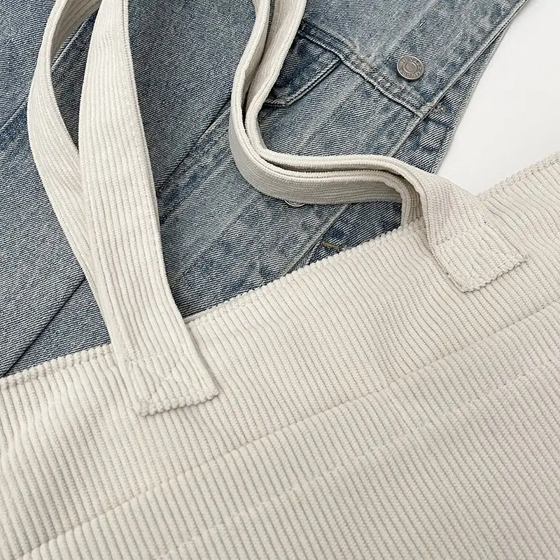 2025 Grey Corduroy Shoulder Bag Women Large Capacity — feature 3