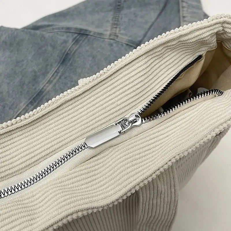 2025 Grey Corduroy Shoulder Bag Women Large Capacity — feature 4