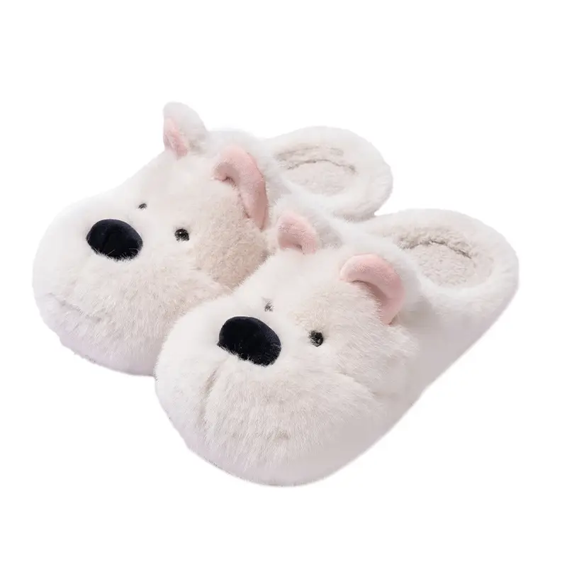 Dog Cute Cotton Slippers for Women in Autumn and Winter, New Style Indoor Home Use for Students, Warm Plush and Comfortable Cotton Shoes - Image 7