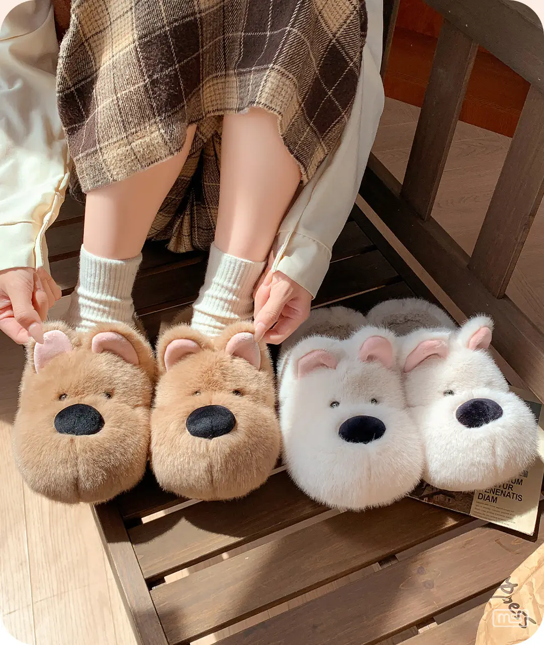 Dog Cute Cotton Slippers for Women in Autumn and Winter, New Style Indoor Home Use for Students, Warm Plush and Comfortable Cotton Shoes — feature 10
