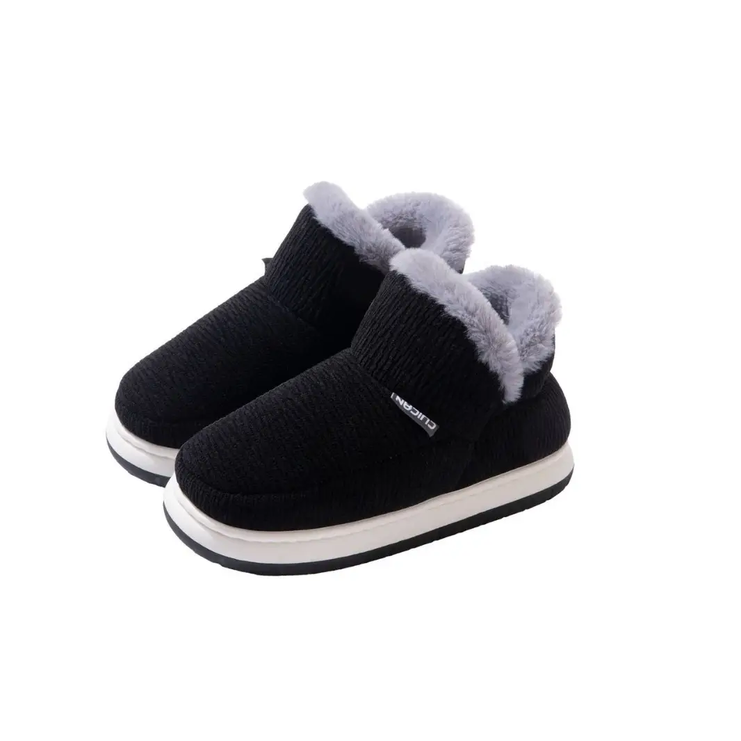 Middle-Aged and Elderly Men's Cotton Slippers Winter 2025 New Style Indoor Home Non-Slip Fleece-Lined Warm Cotton Shoes for Men
