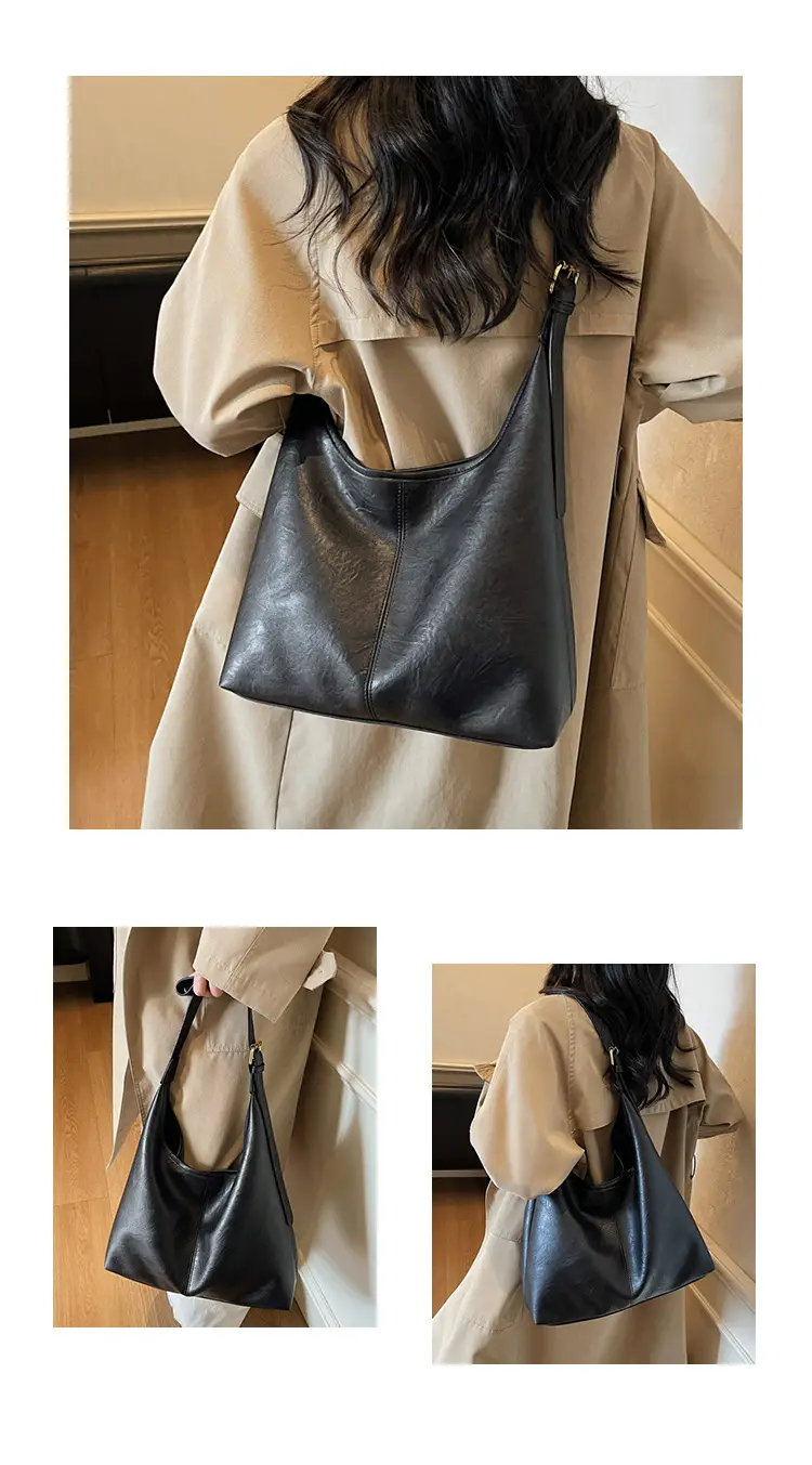 Women's Large Capacity Leather Tote Bag Brown — feature 12
