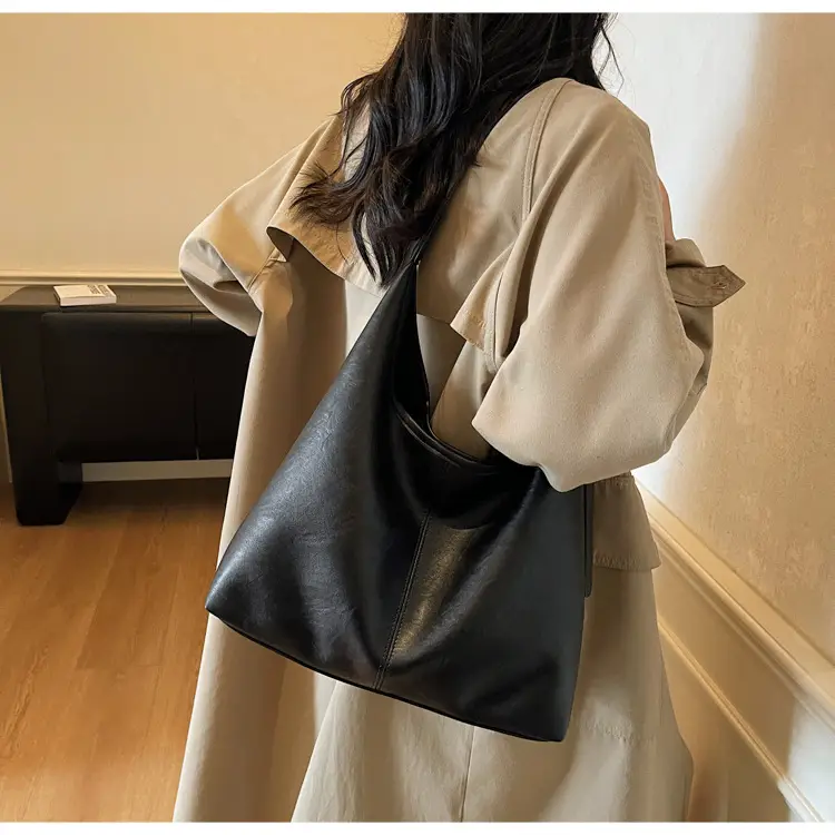 Women's Large Capacity Leather Tote Bag Brown — feature 23