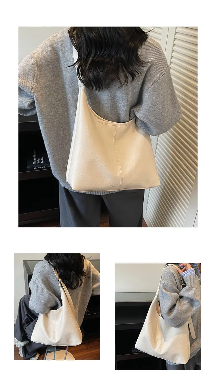 Women's Large Capacity Leather Tote Bag Brown — feature 9