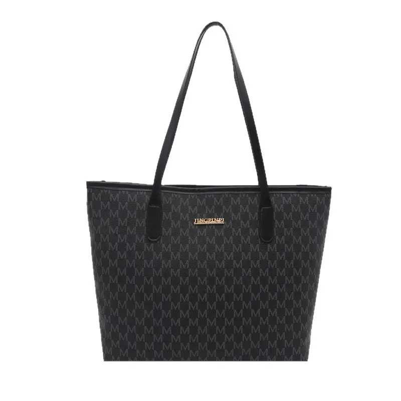 Women Large Printed Tote Bag Brown Leather Textured 2025 - Image 10