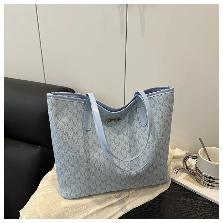Women Large Printed Tote Bag Brown Leather Textured 2025 — feature 15