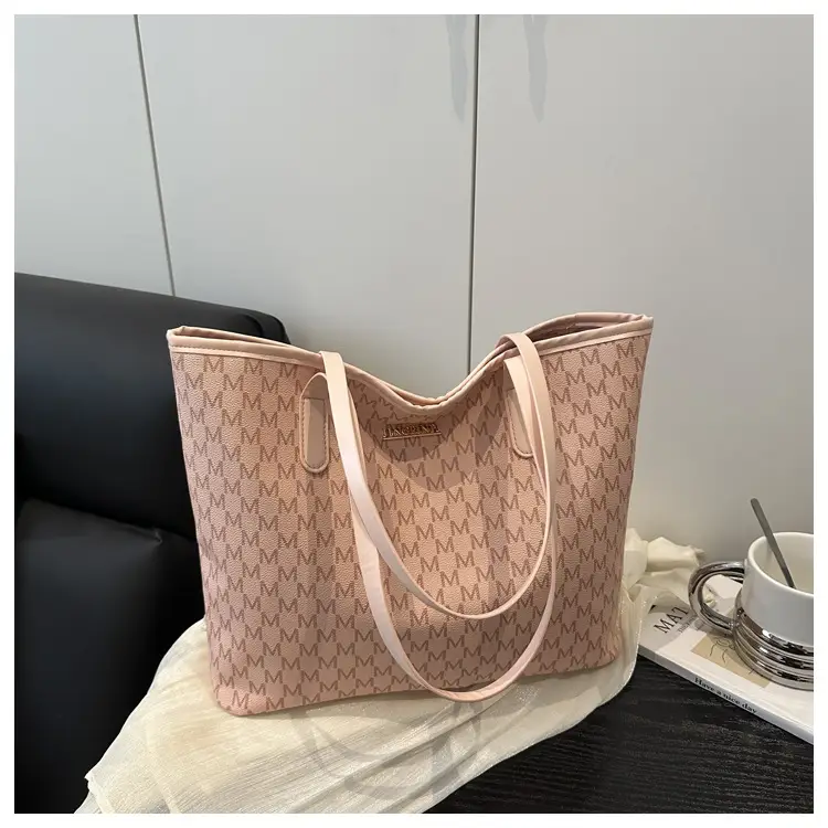 Women Large Printed Tote Bag Brown Leather Textured 2025 — feature 16