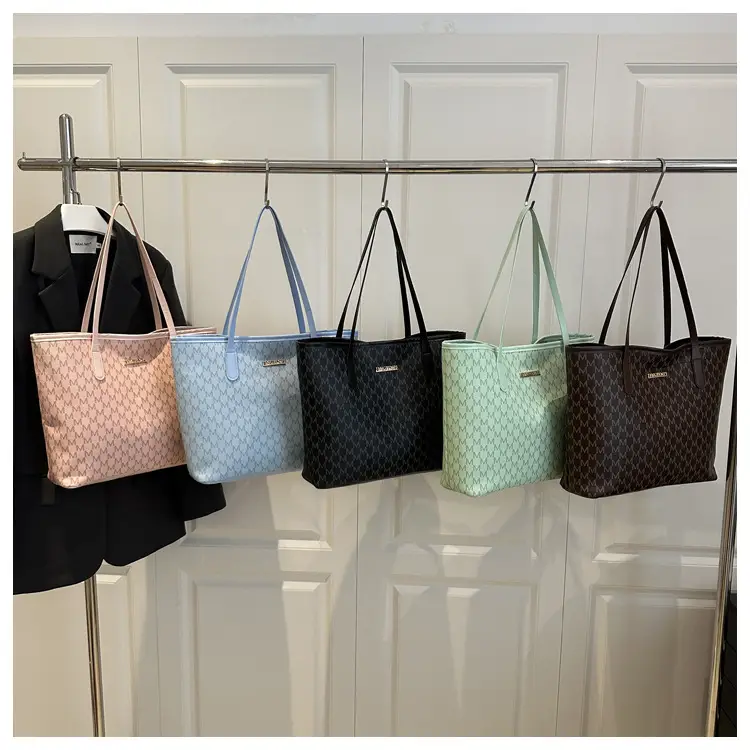 Women Large Printed Tote Bag Brown Leather Textured 2025 — feature 18