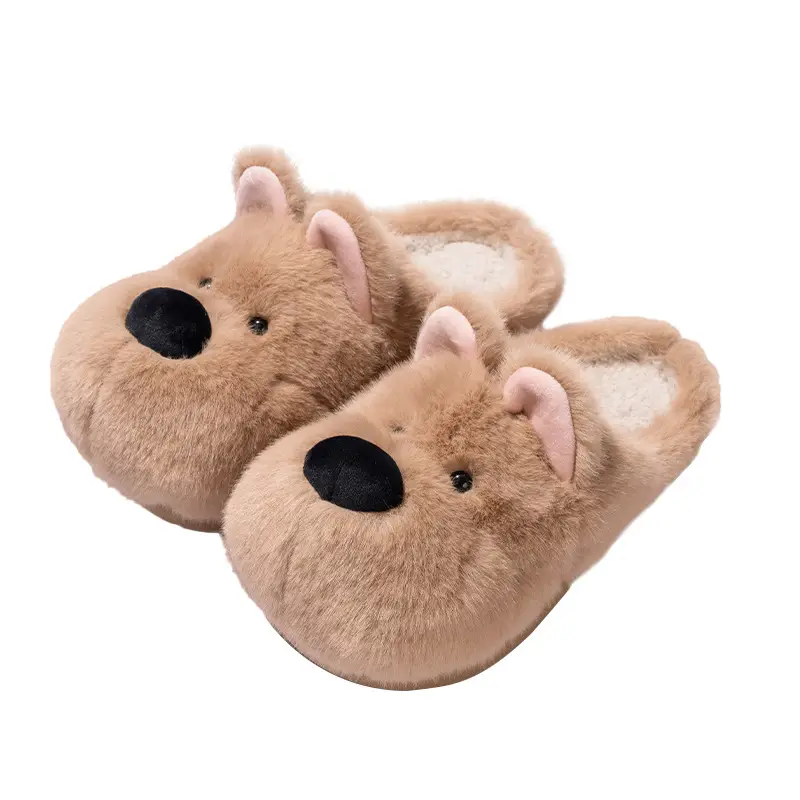 Cute Puppy Cotton Slippers for Women Winter Home Indoor Plush Warm Women's Home Soft Bottom Non-Slip Cotton Slippers Wholesale - Image 7