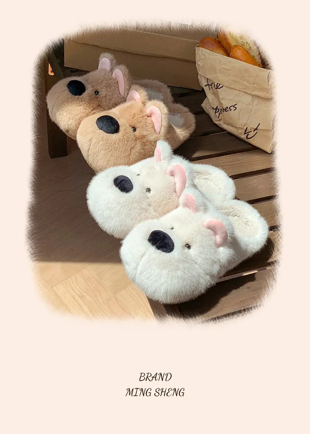 Cute Puppy Cotton Slippers for Women Winter Home Indoor Plush Warm Women's Home Soft Bottom Non-Slip Cotton Slippers Wholesale — feature 5