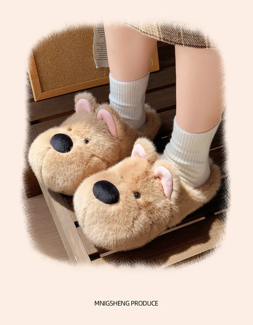 Cute Puppy Cotton Slippers for Women Winter Home Indoor Plush Warm Women's Home Soft Bottom Non-Slip Cotton Slippers Wholesale — feature 9
