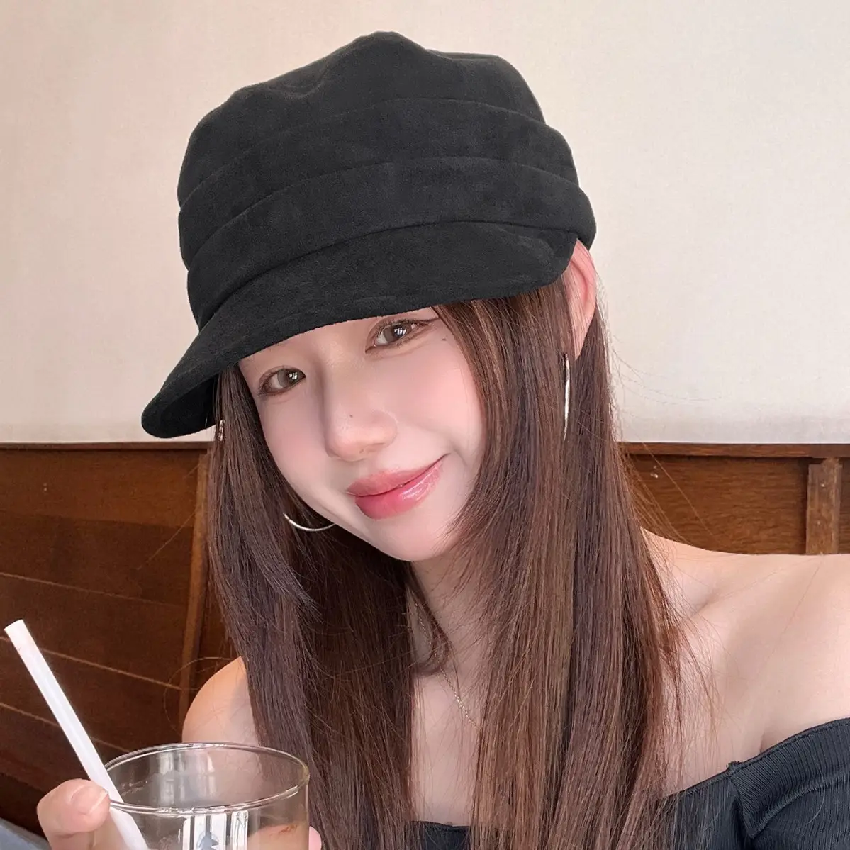 Women Wool Bucket Hat Maroon Soft Wool - Image 5