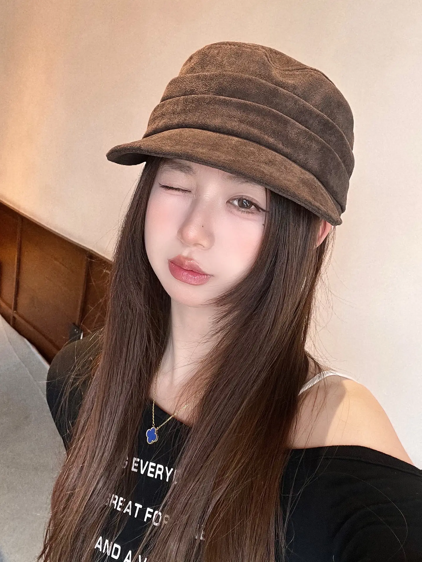 Women Wool Bucket Hat Maroon Soft Wool — feature 10