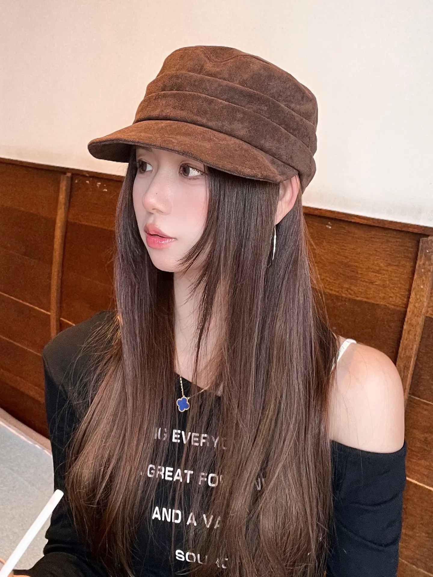 Women Wool Bucket Hat Maroon Soft Wool — feature 11