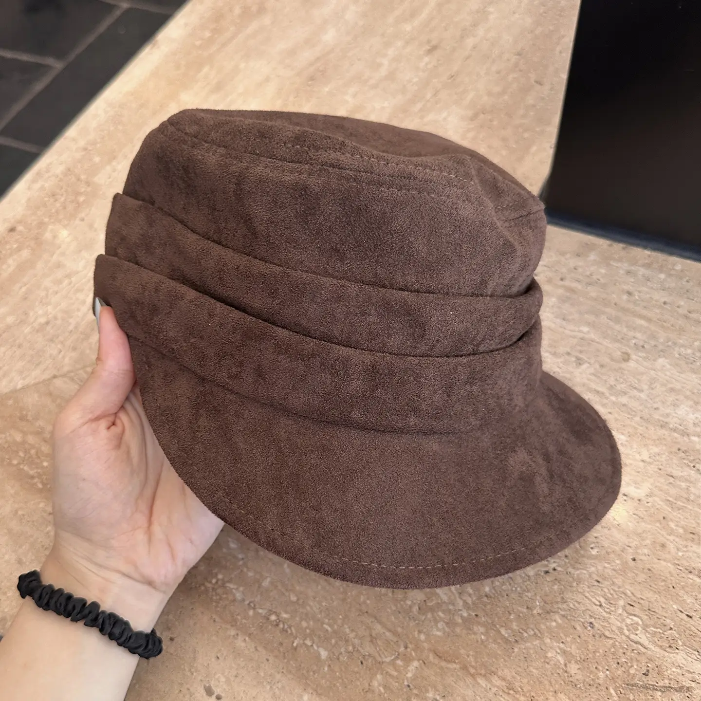 Women Wool Bucket Hat Maroon Soft Wool - Image 2