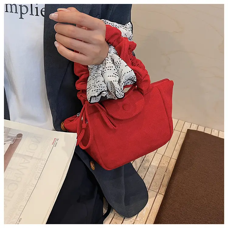 Women Suede Pleated Bag Brown Winter 2025 — feature 10