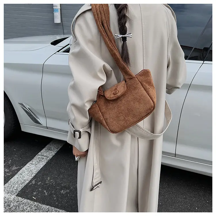 Women Suede Pleated Bag Brown Winter 2025 — feature 20