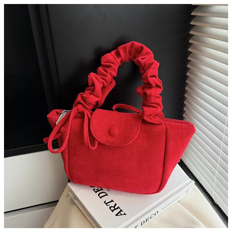 Women Suede Pleated Bag Brown Winter 2025 — feature 23