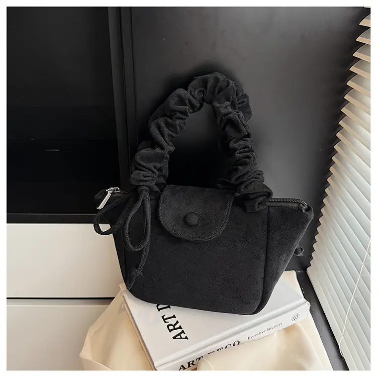 Women Suede Pleated Bag Brown Winter 2025 — feature 26