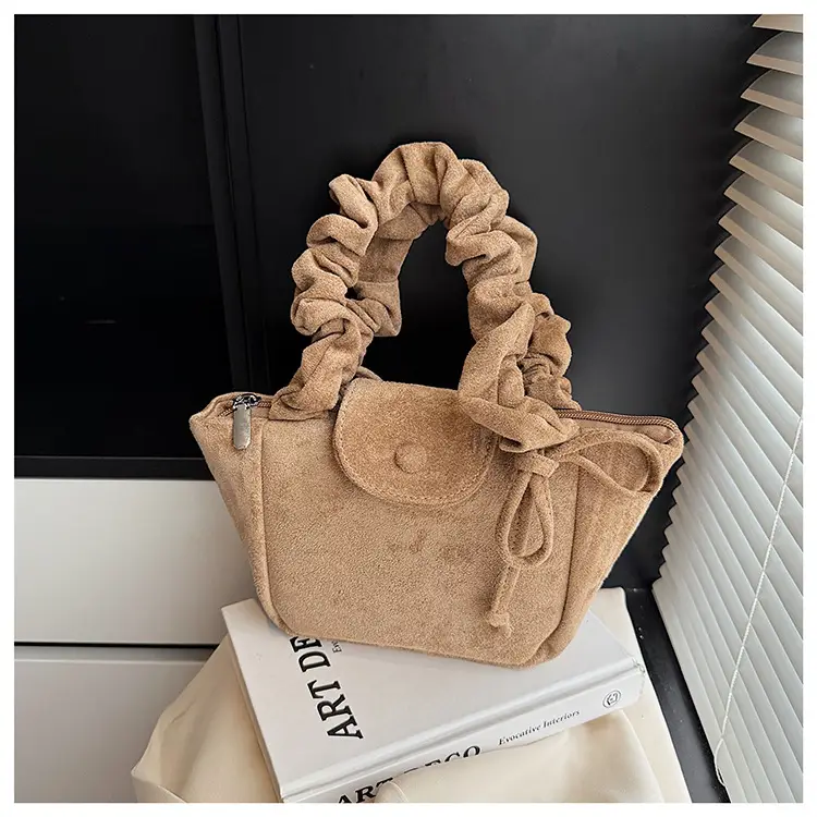 Women Suede Pleated Bag Brown Winter 2025 — feature 29