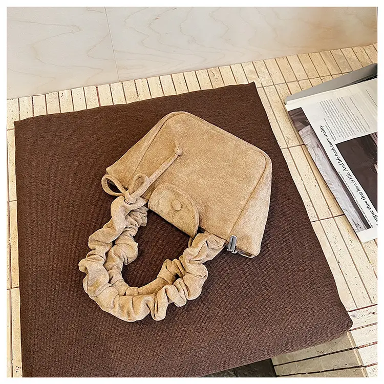 Women Suede Pleated Bag Brown Winter 2025 — feature 31